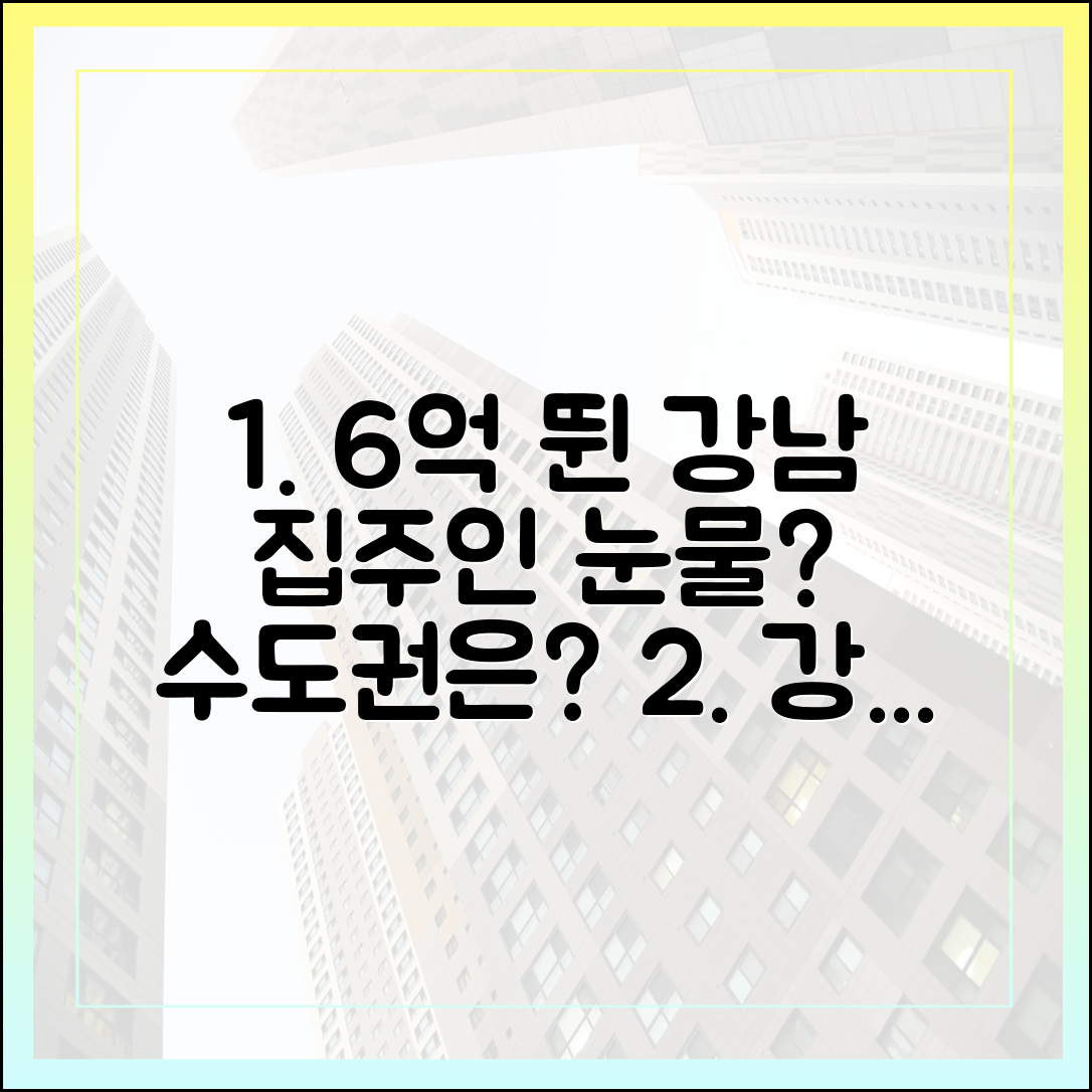 6억 뛴 강남, 무늬만 수도권 집주인 눈물날까?