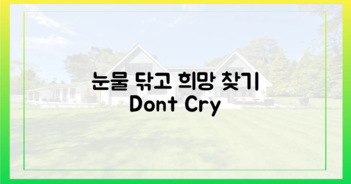 눈물 닦고 희망을 찾아보세요!