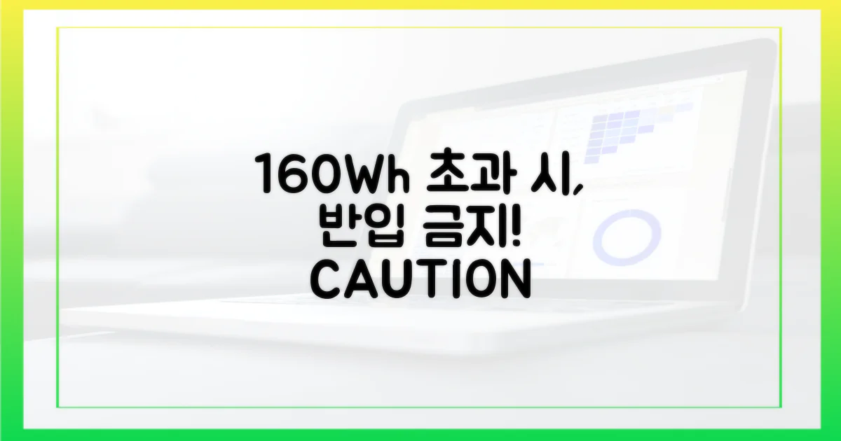 160Wh 초과 시 반입 금지