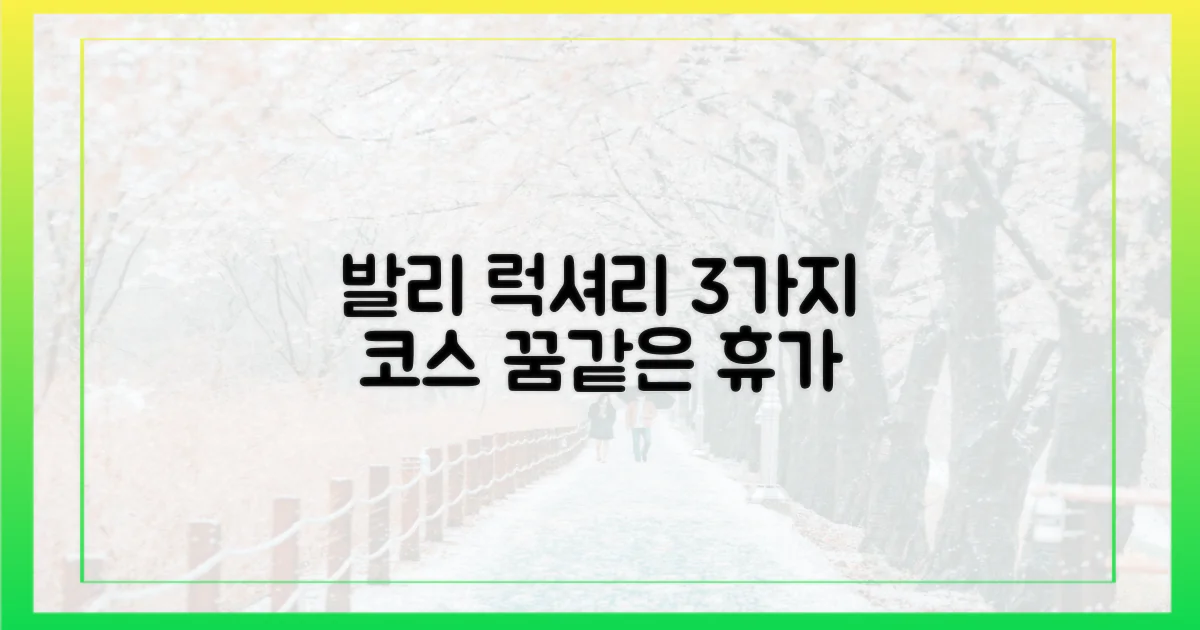 3가지 발리 럭셔리 코스