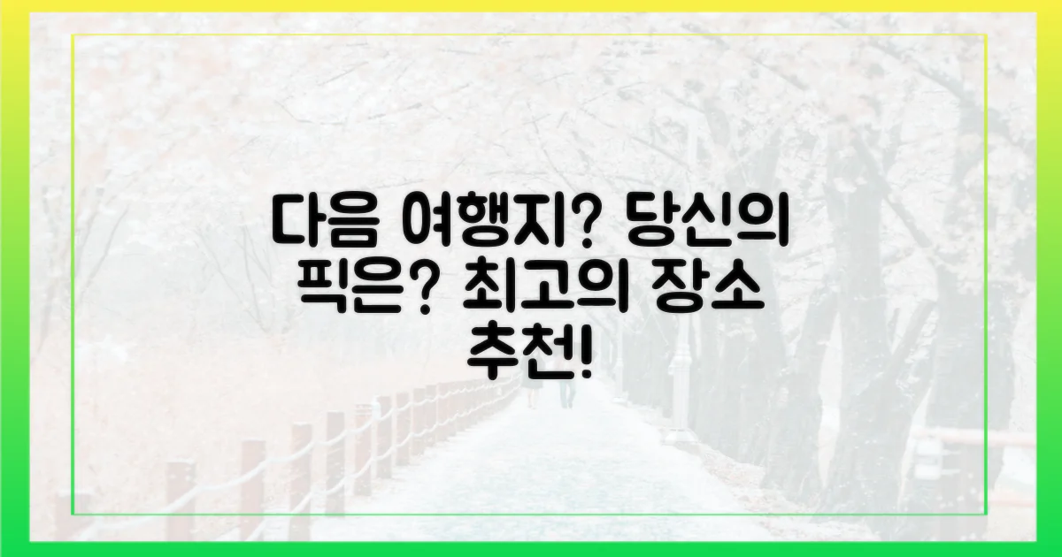 다음 여행지는 어디로 정할까요?
