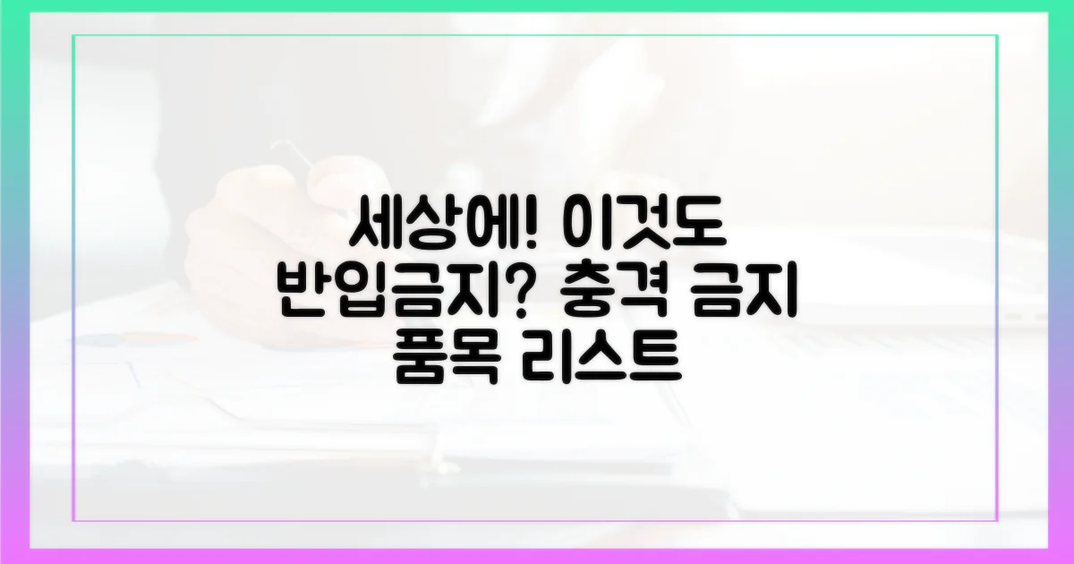 몰랐던 반입 금지 품목들