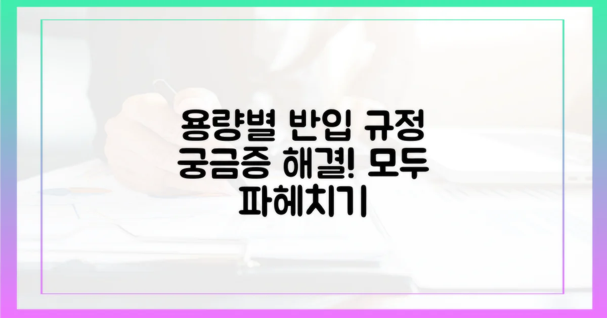 용량별 반입 규정 파헤치기