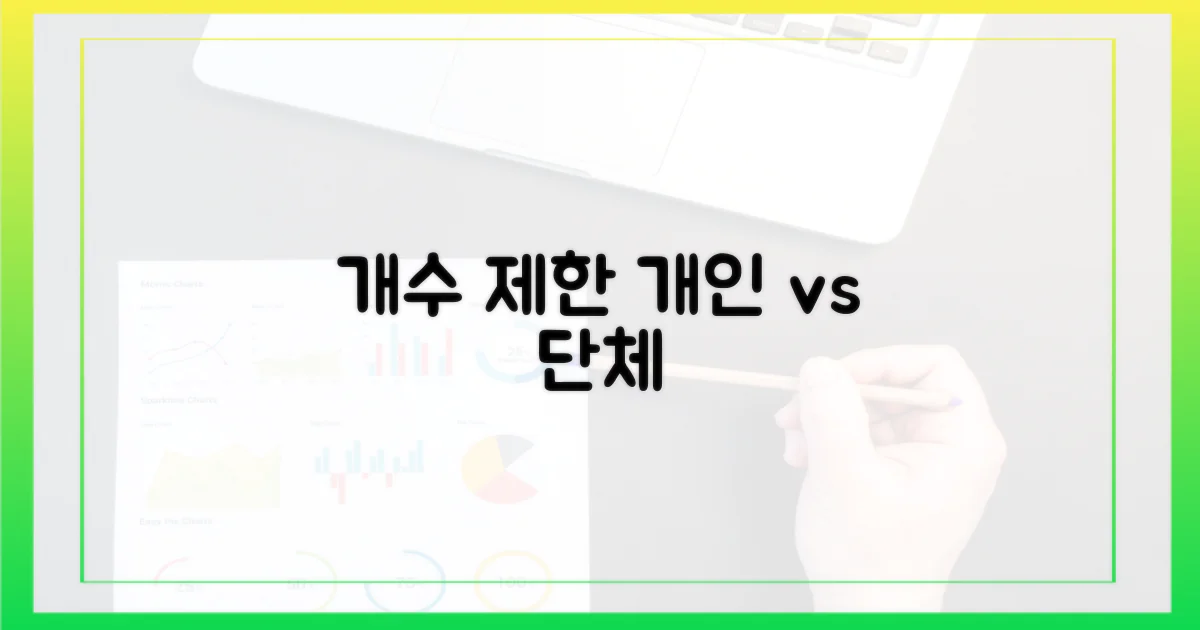 개수 제한, 개인 vs 단체