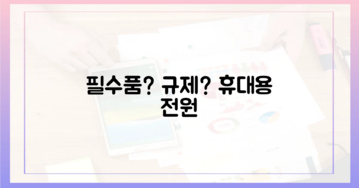 휴대용 전원, 필수품 vs 규제