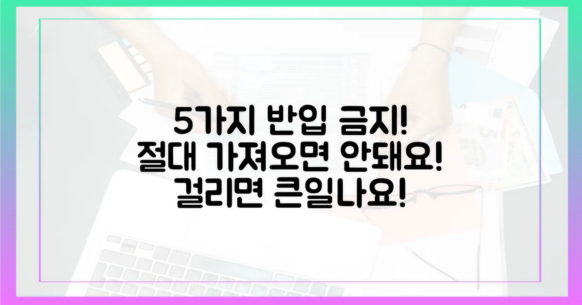 5가지 반입 불가 사례