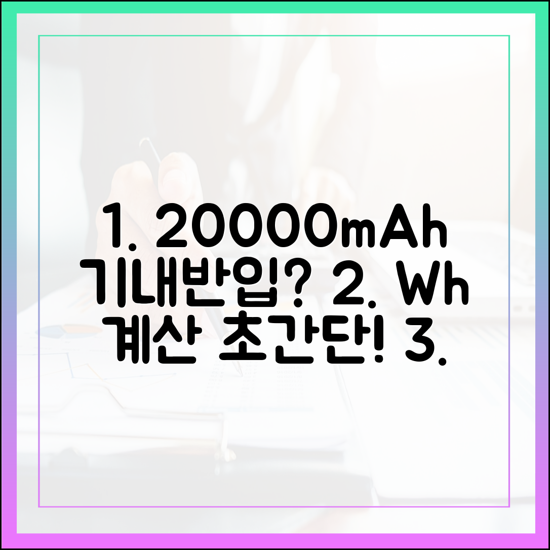 '아는 사람만 안다' 20000mAh 보조배터리 용량(Wh) 계산법 및 기내 반입 팁