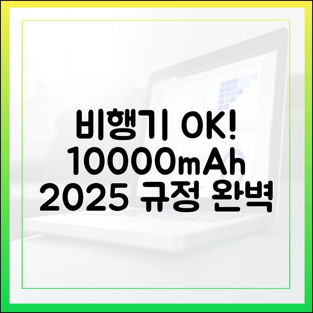 10000mAh 보조배터리, 이제 안심하고 비행기 타세요! (2025년 규정 기반)