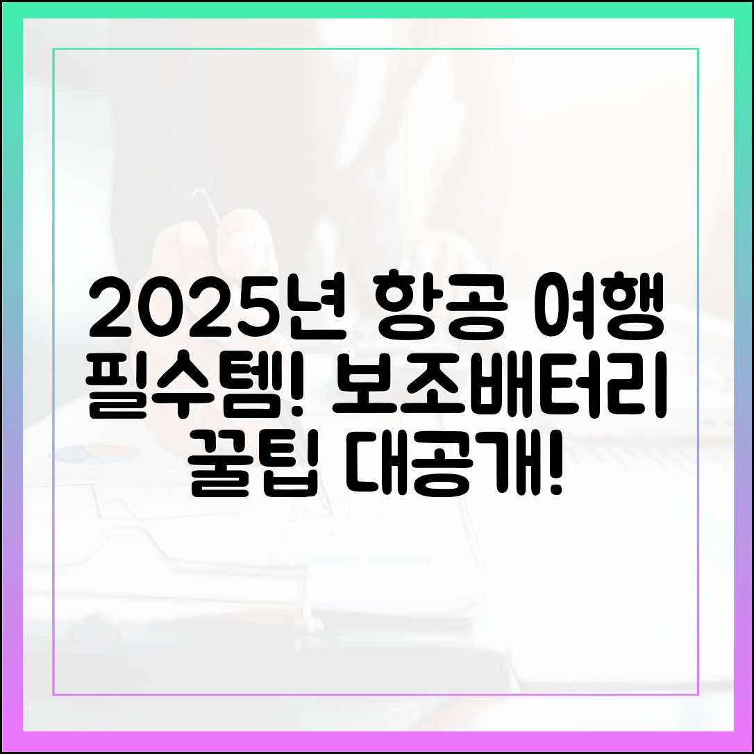 보조배터리 전문가가 알려주는 2025년 항공 여행 필수 상식