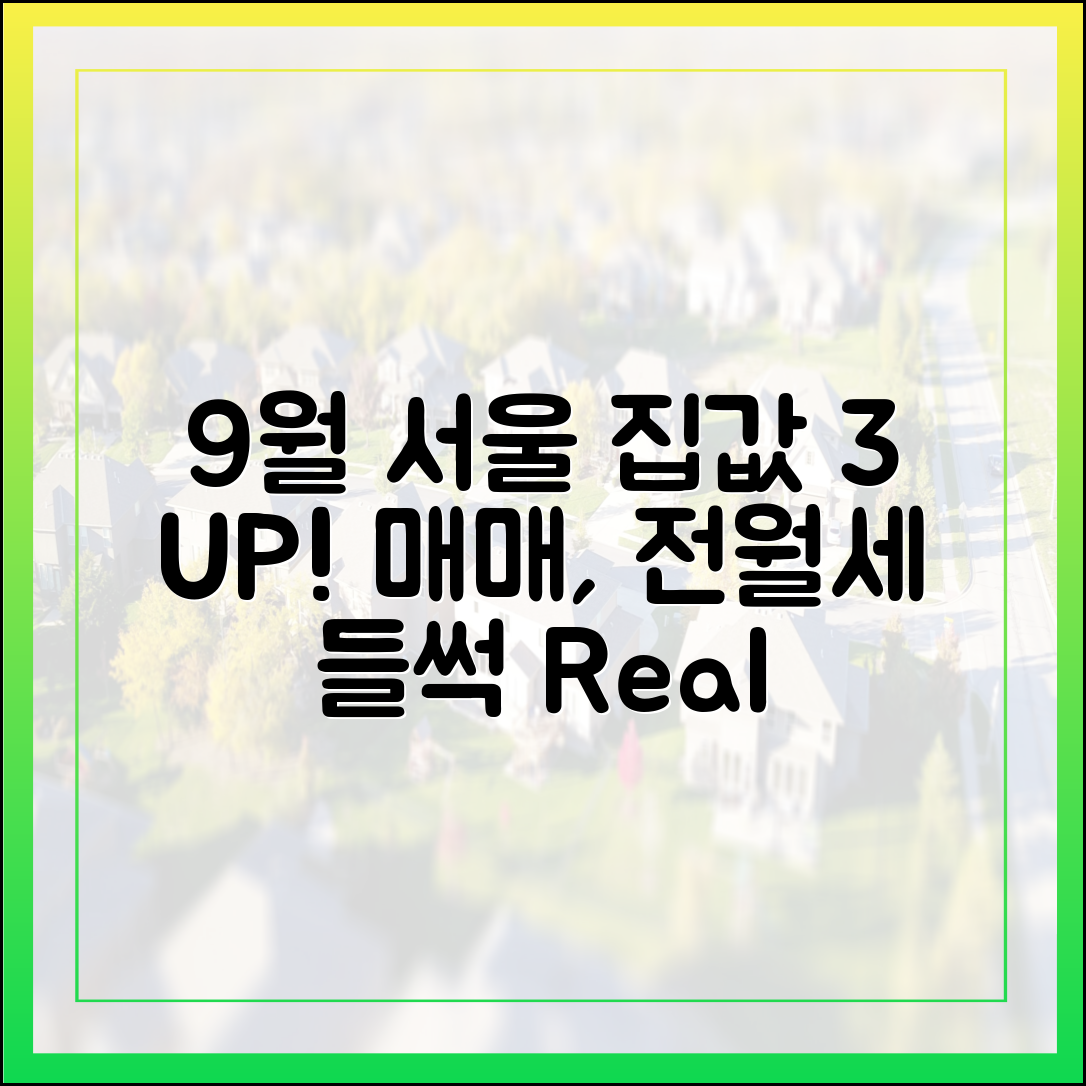 9월 서울 주택값 3%↑, 전월세도 '들썩