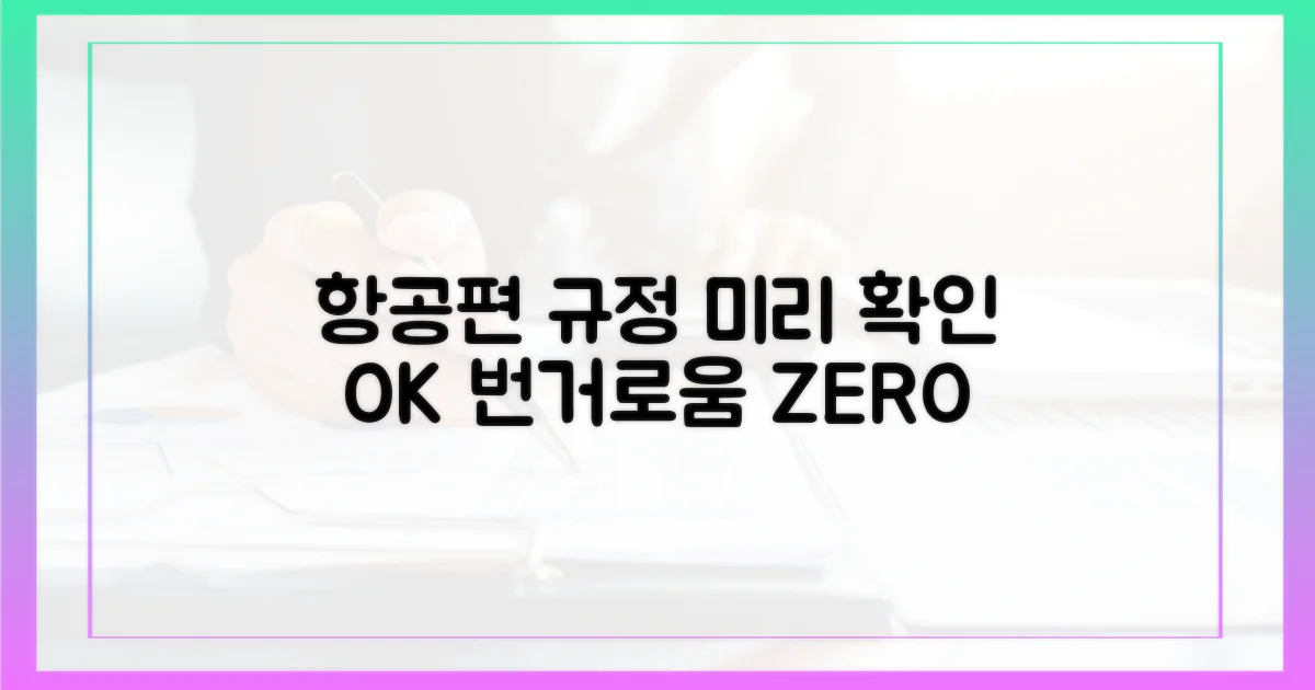 항공편별 규정, 미리 확인하는 방법은?