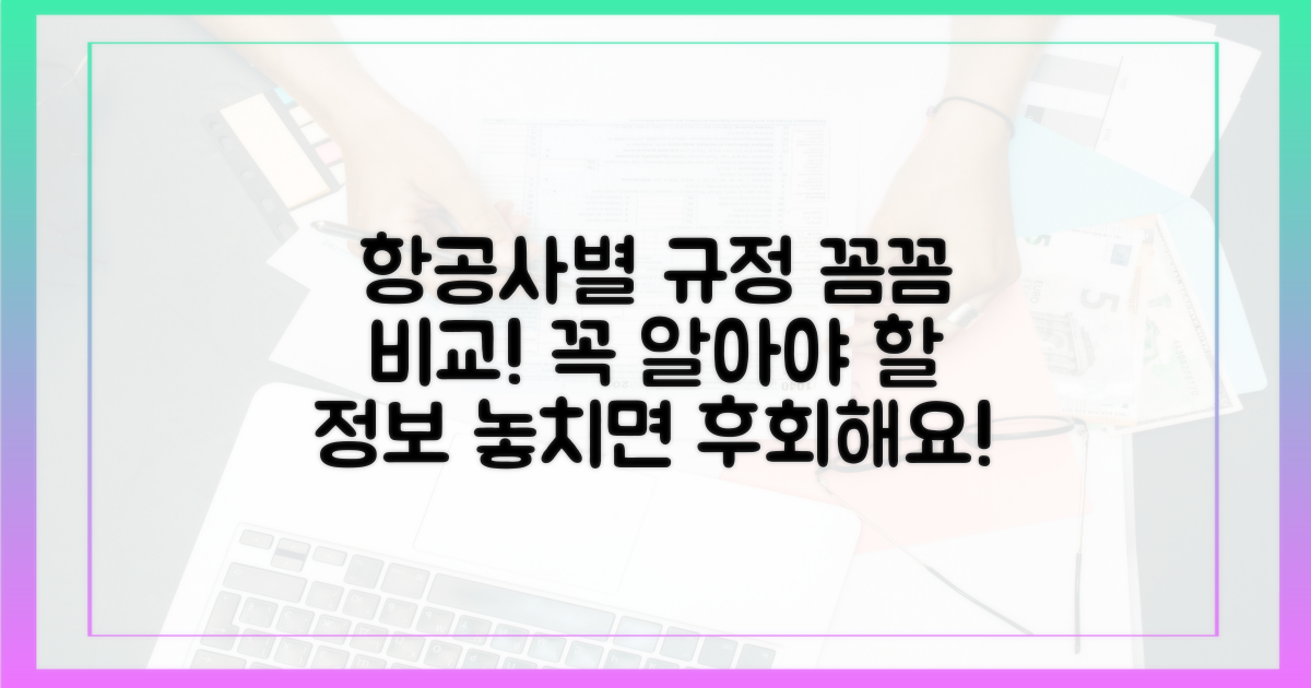 항공사별 규정, 꼼꼼히 비교