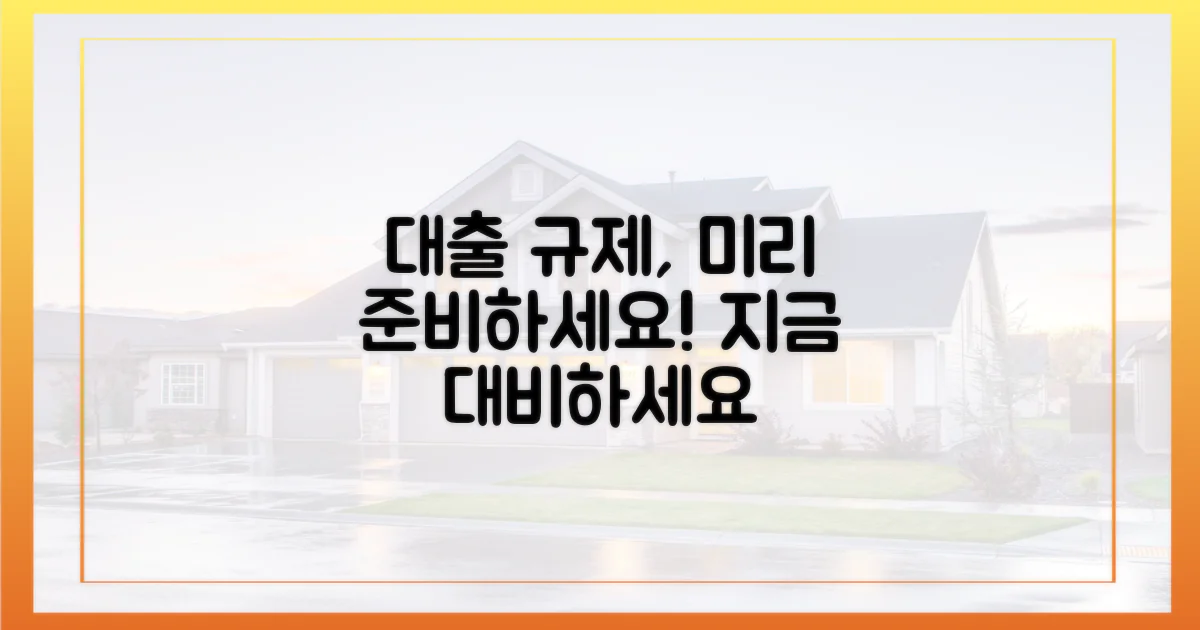 대출 규제, 미리 대비하세요.