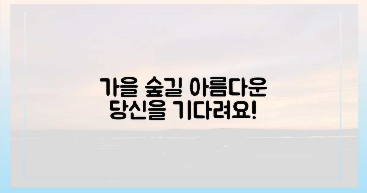 가을 숲길, 당신을 기다려요.