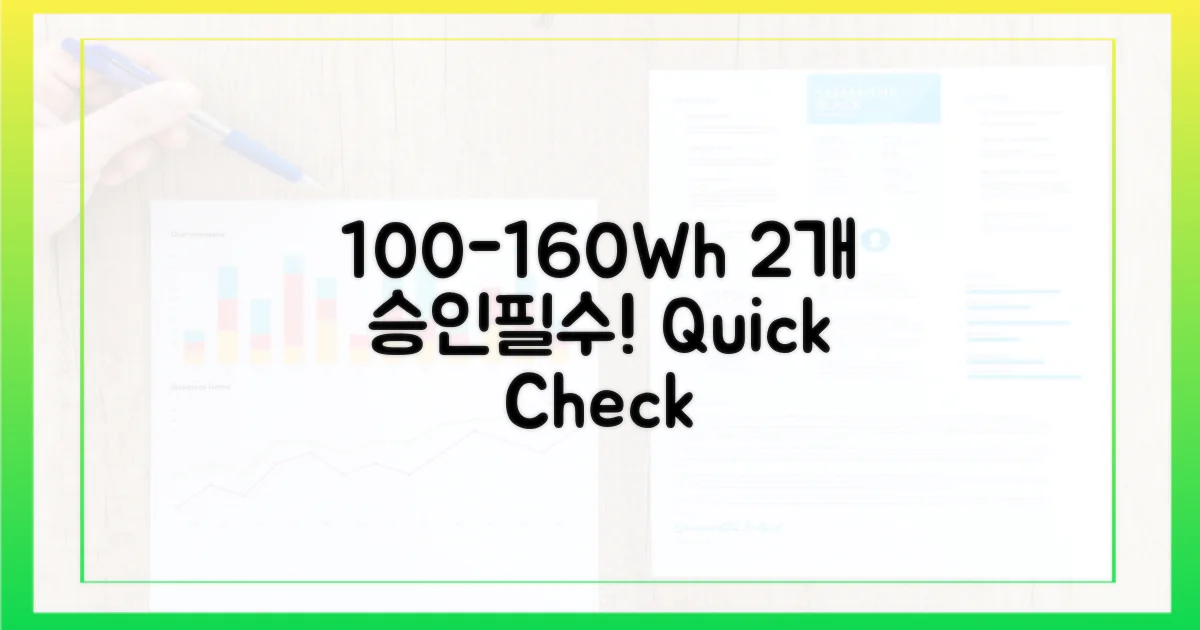 100-160Wh, 2개 사전 승인 필요