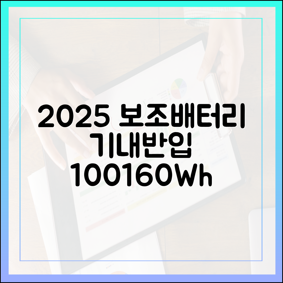 2025년 최신 정보: 100Wh? 160Wh? 20000mAh 보조배터리 기내 반입 기준