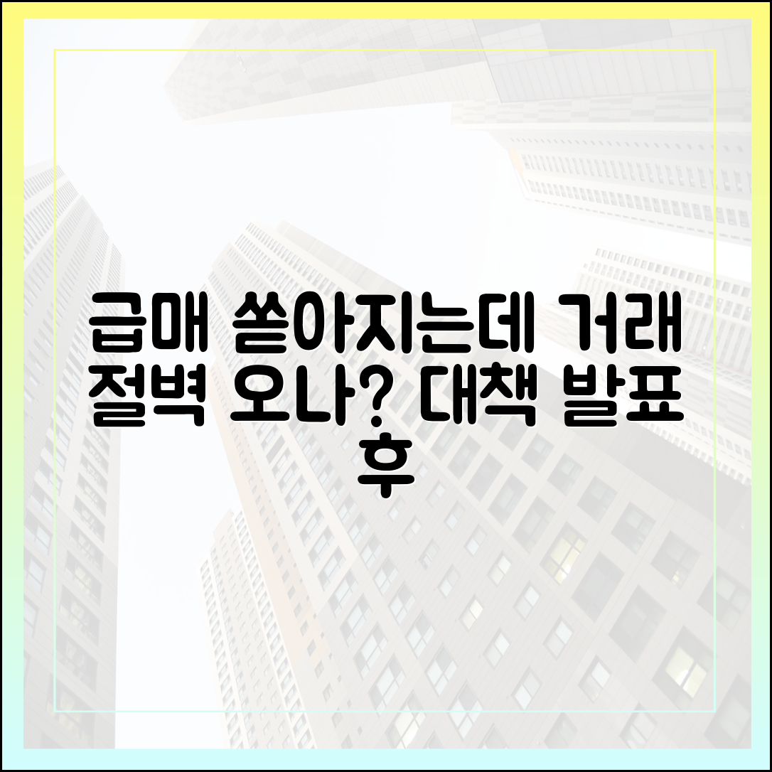 대책 발표 후 급매 쏟아지는데, 거래 절벽 올까요?
