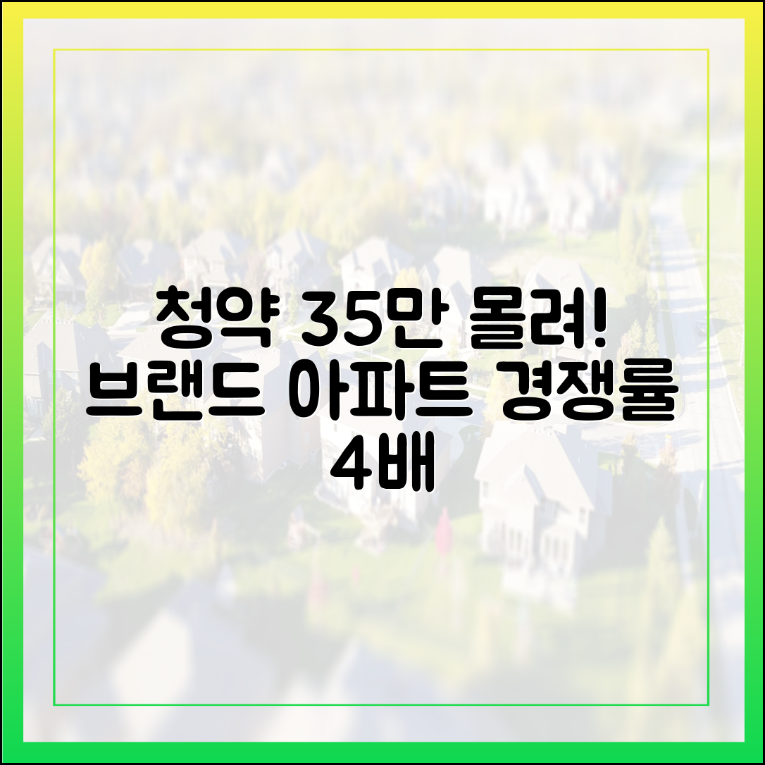 청약통장 35만 쏠렸다! 브랜드 아파트 경쟁률 4배↑