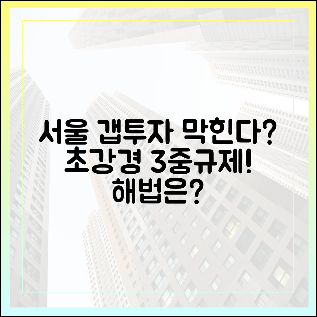 서울 갭투자 막힌다? 초강경 3중규제, 쉬운 해법은?