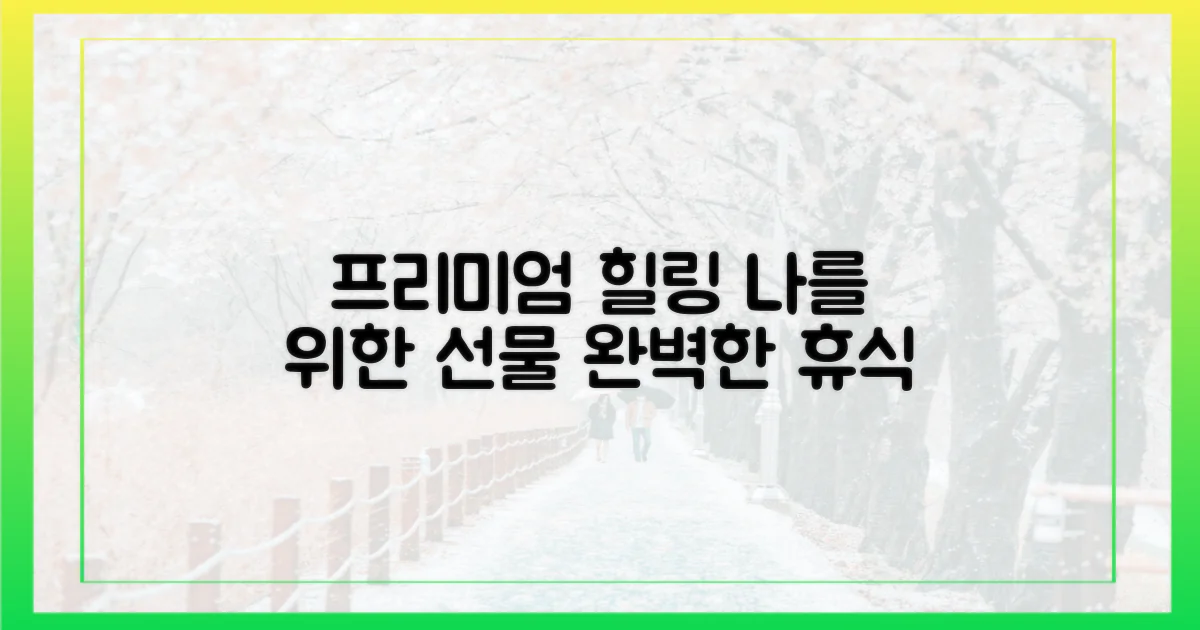 프리미엄 힐링, 이렇게 누리세요.