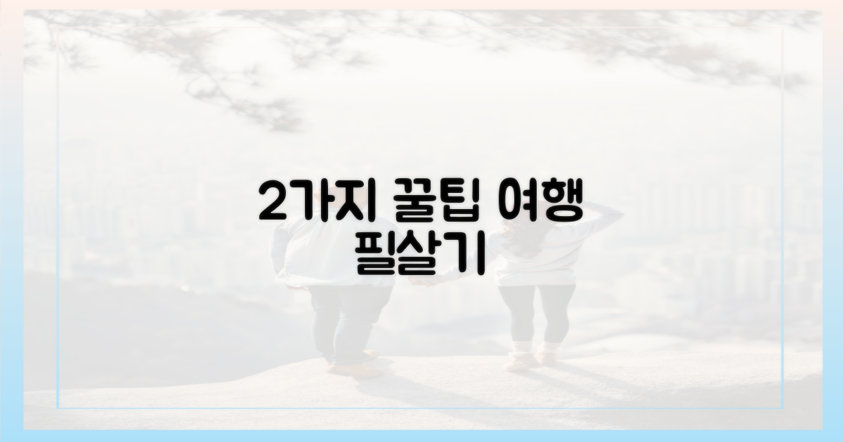 2가지 실속 여행 꿀팁