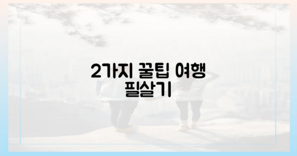 2가지 실속 여행 꿀팁