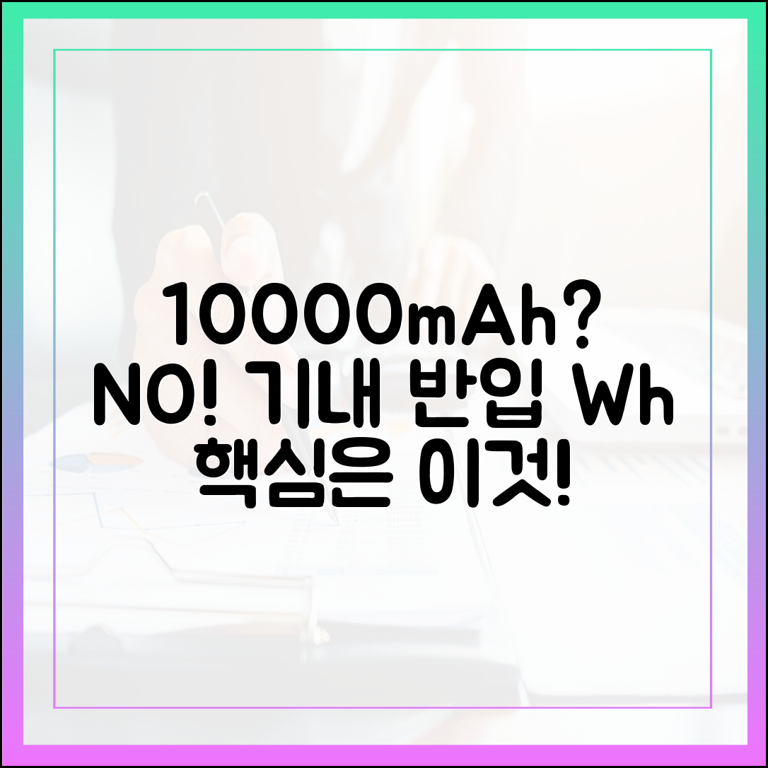 아직도 mAh만 보세요? 10000mAh 보조배터리 기내 반입 핵심은 Wh입니다