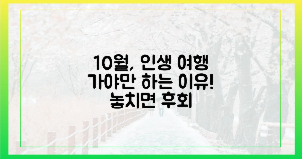 10월, 왜 이 여행지여야 할까요?