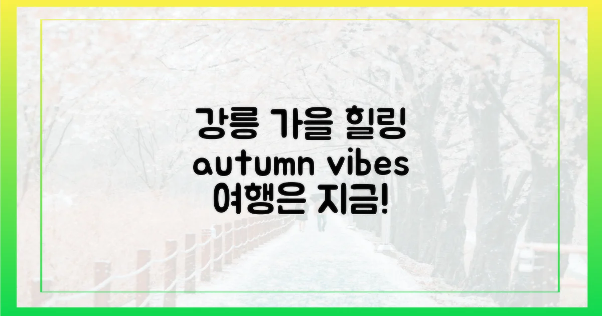 올 가을, 강릉에서 힐링하세요