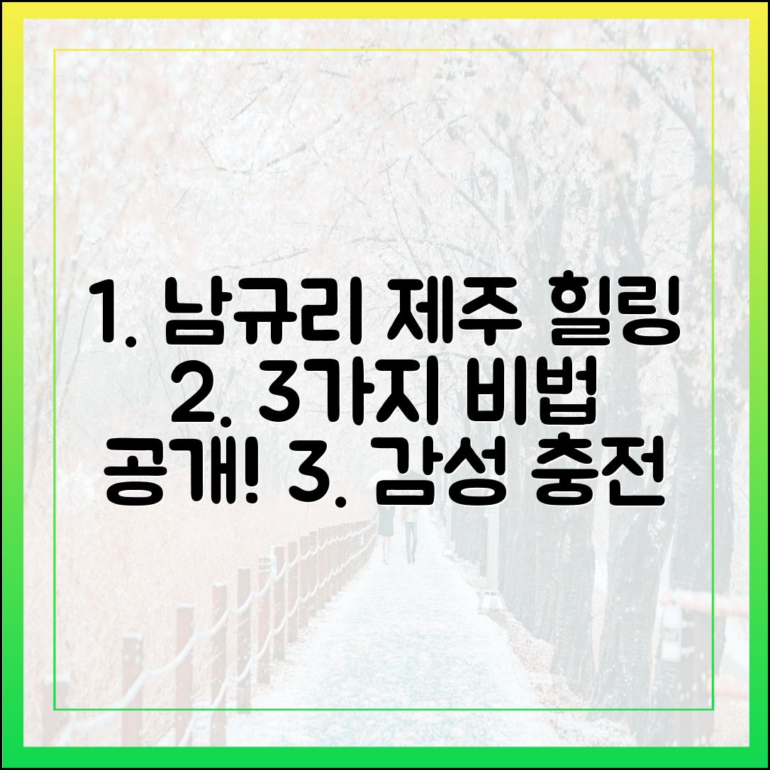 남규리 제주 힐링 브이로그 3가지 공개!