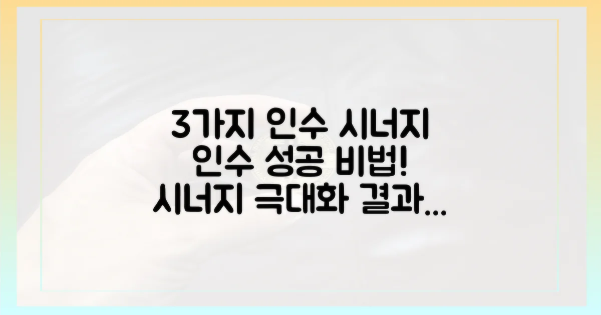 3가지 인수 시너지