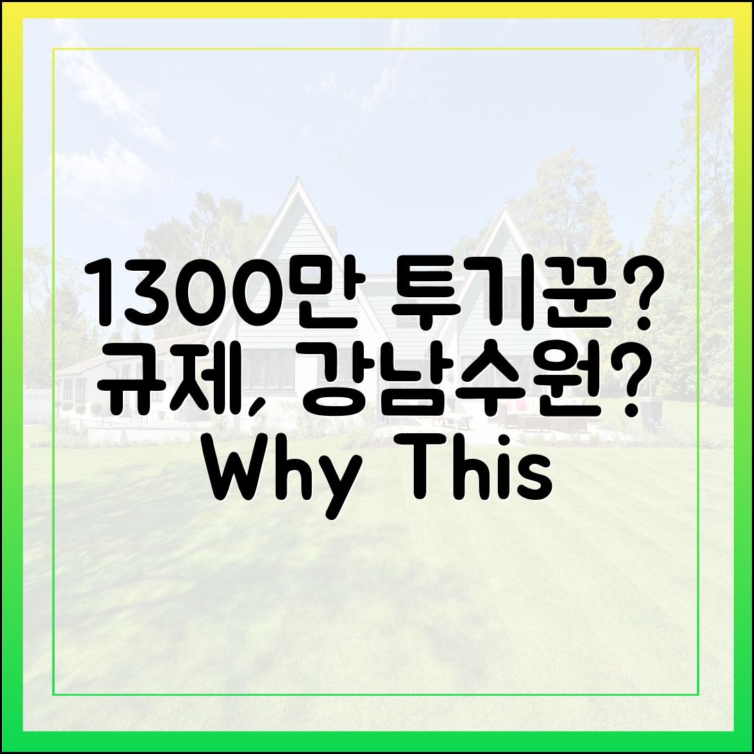 1300만 국민 투기꾼? 규제, 강남·수원 같은 이유일까?