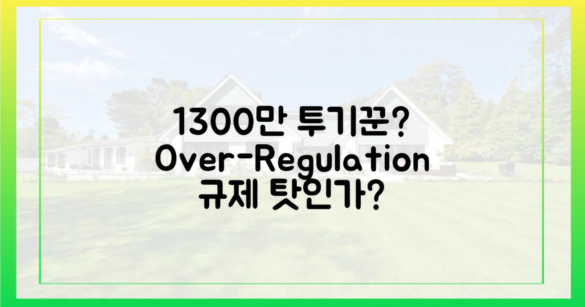 1300만 투기꾼? 과도한 규제