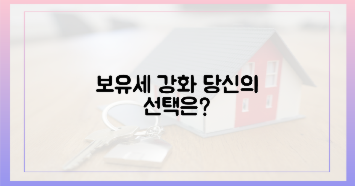 보유세 강화, 당신의 선택은?