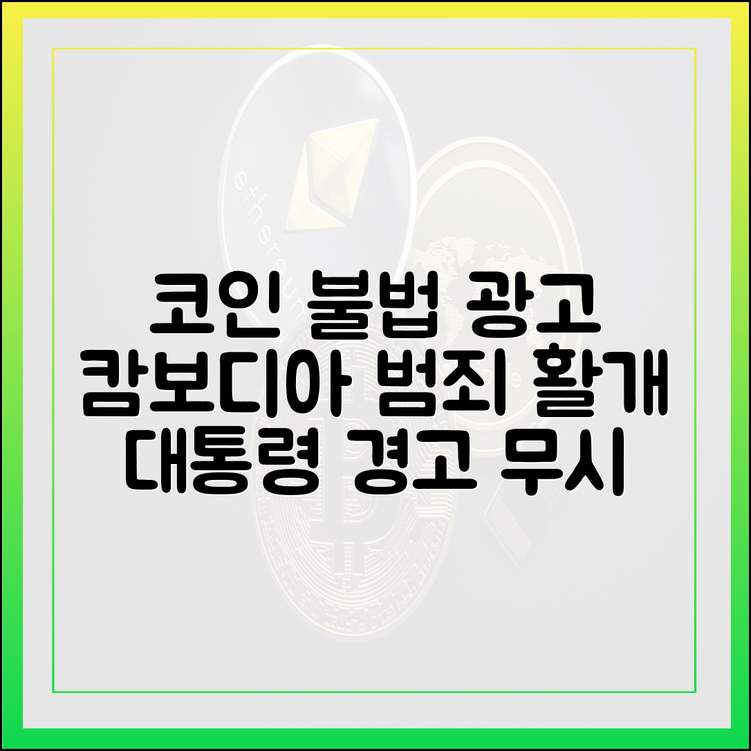 단독] 코인 불법 광고 마스터: 캄보디아 범죄, 대통령 경고에도 활개