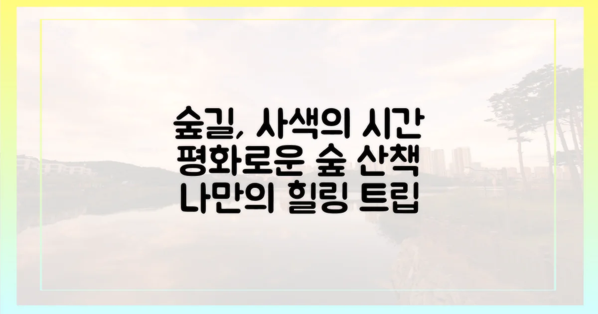 숲길 따라 걷는 사색의 시간