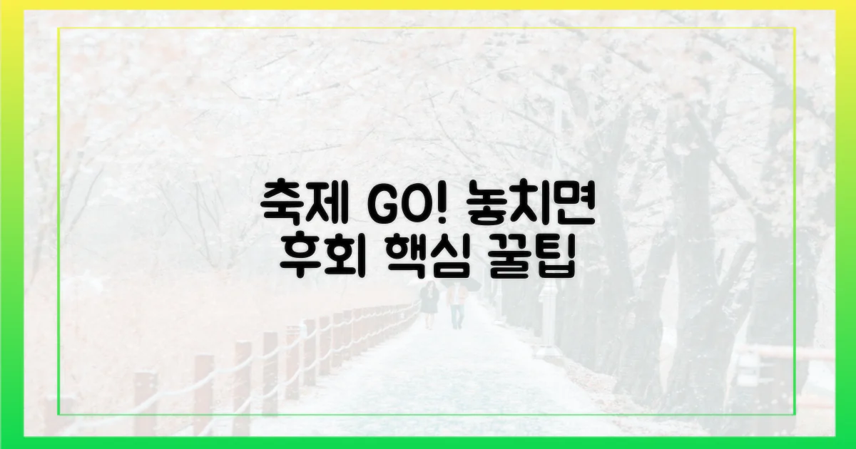 축제 개막, 놓치면 후회할 팁