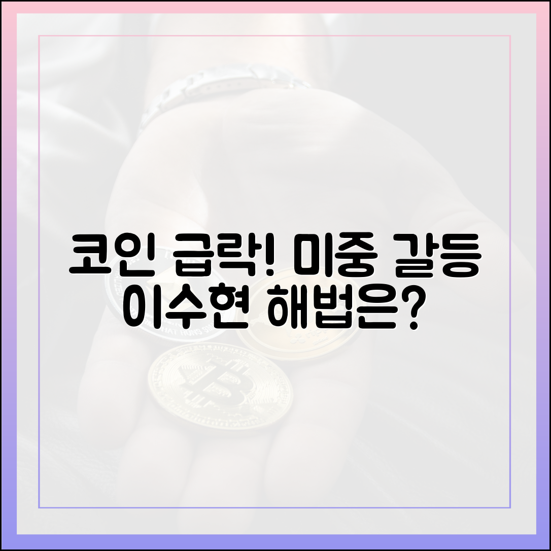 초보자도 주목! 미중 갈등에 코인 급락, 이수현 해법은?