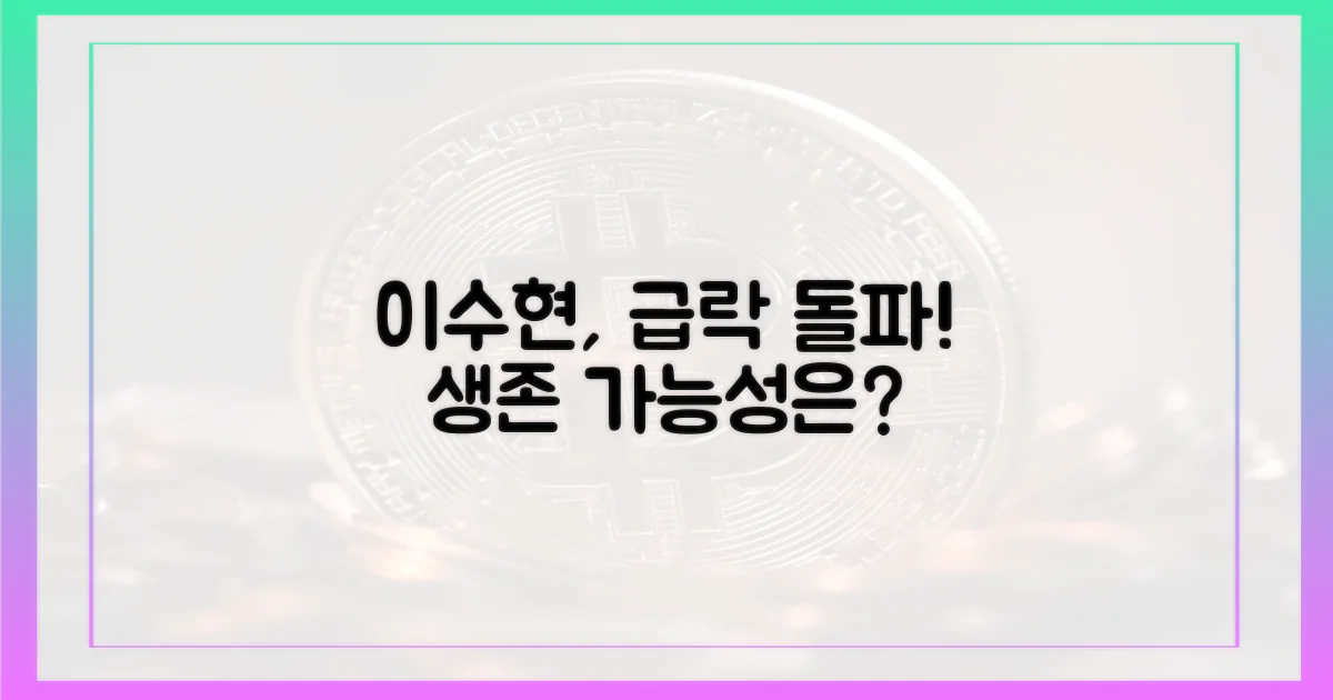 이수현, 급락 속 돌파구