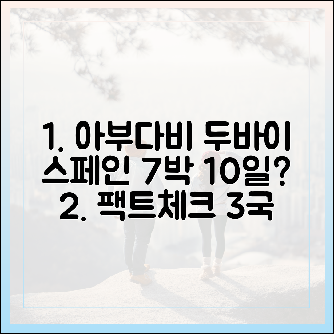 아부다비, 두바이 지나 스페인 7박 10일, 가능할까요?