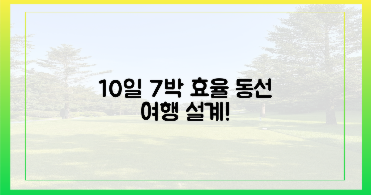 7박 10일, 효율적인 동선 짜기