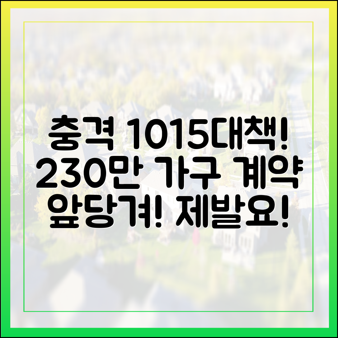 10·15대책 230만 가구 '충격'! 계약 앞당겨달라 아우성