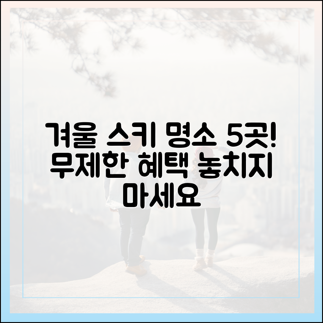 전국 5곳 무제한! 스키족 겨울 명소 미리 체크