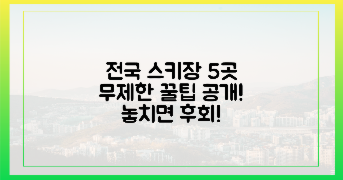 전국 5곳 스키장 무제한 꿀팁