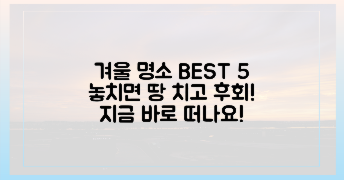 겨울 시즌, 놓치면 후회할 명소