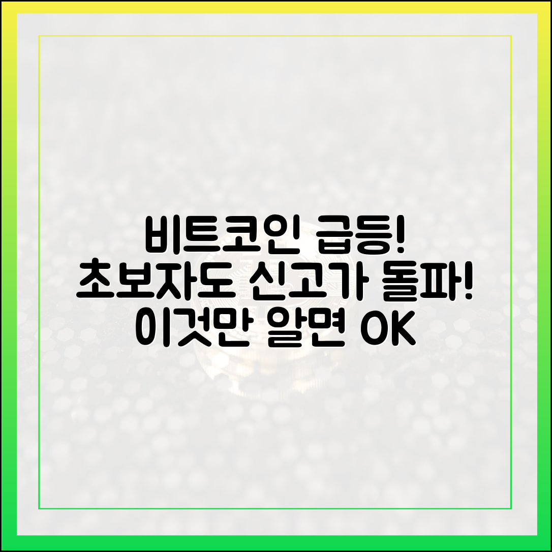 초보자도! 비트코인 '폭등', 신고가 뚫는 법?