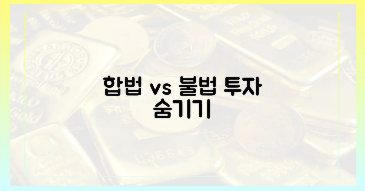 합법적 투자 vs 은닉 시도
