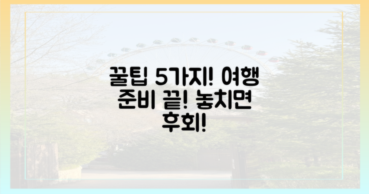 5가지 여행 팁