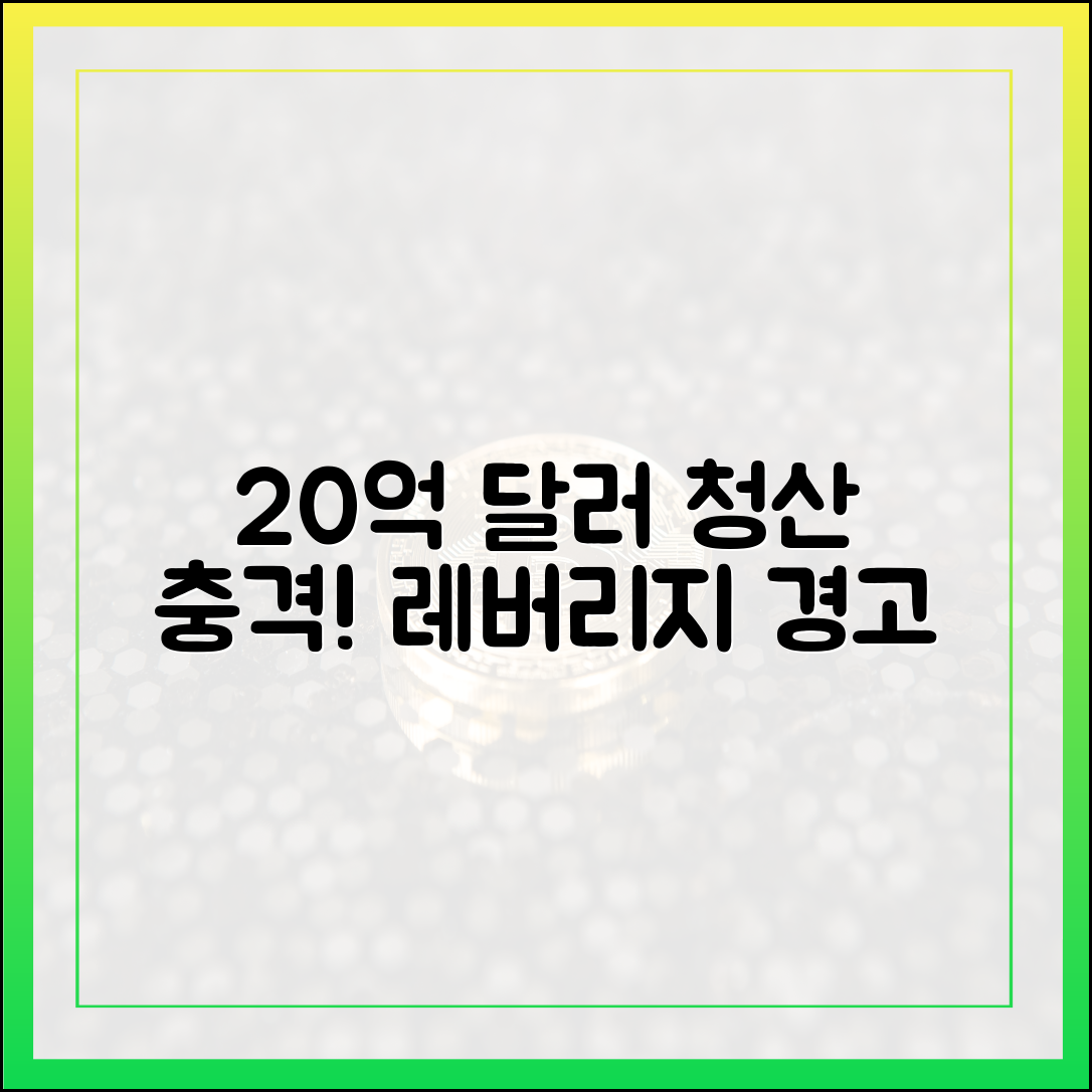 역대급 충격! 20억 달러 레버리지 청산