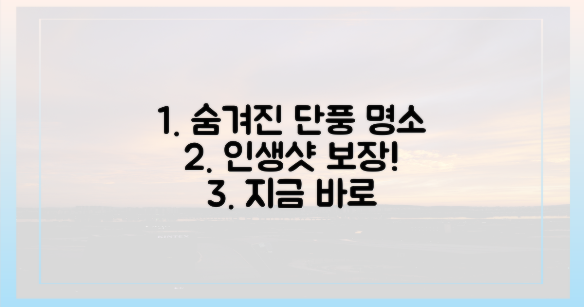 숨겨진 단풍 명소를 찾아봐요